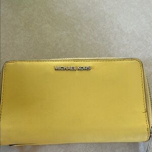 Michael Kors Yellow Saffiano Leather Wallet